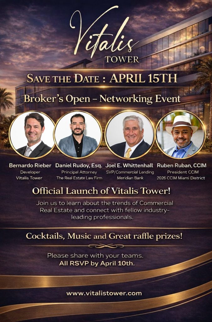 Brokers Open and the Medical Ownership Forum – Vitalis Tower event flyer