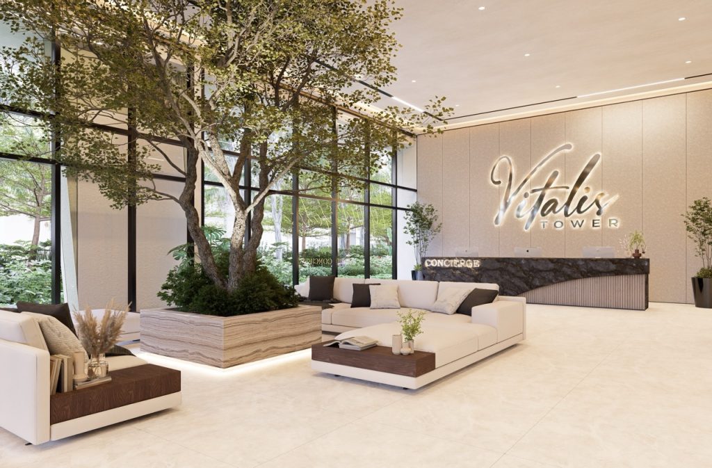 Vitalis Tower – Main Lobby rendering
